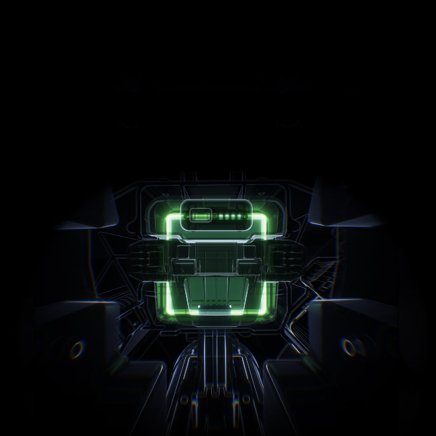 Dock 4 teaser. Cutaway of the pad with the flight battery lit in the bay. The line on the art reads 0-Second Battery Swap.